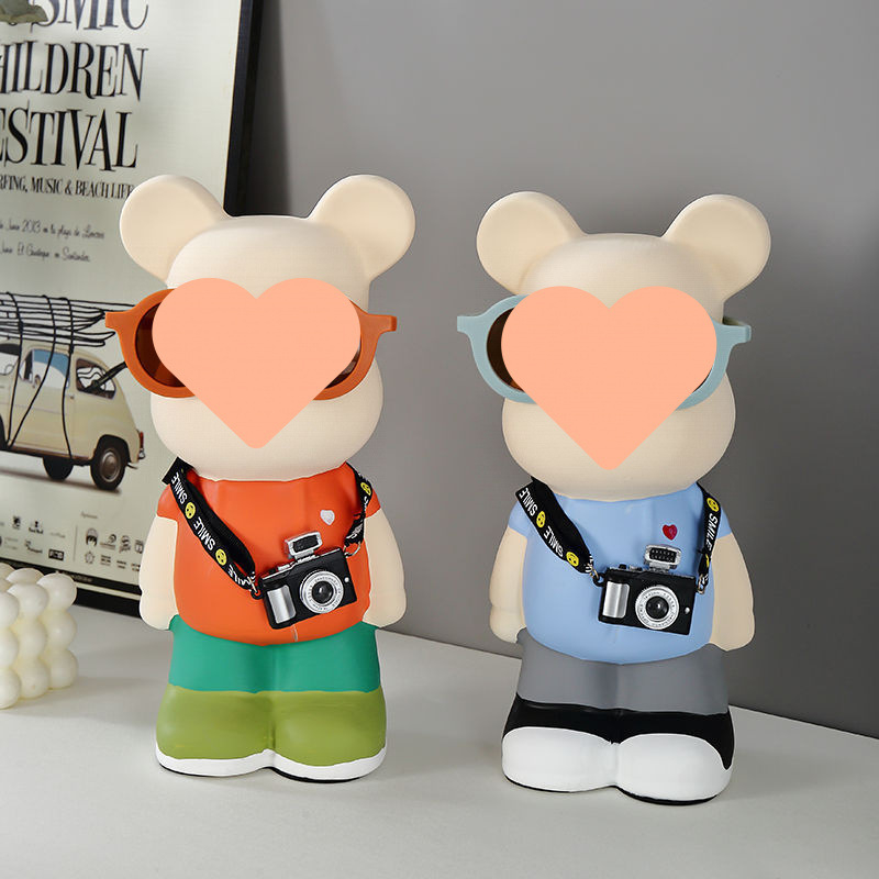 Keraminė meškiuko figūrėlė, nordinio stiliaus dekoras (Medžiaga: keramika; Dovana: asmeninė; Progos: Kalėdos, Gimtadienis)