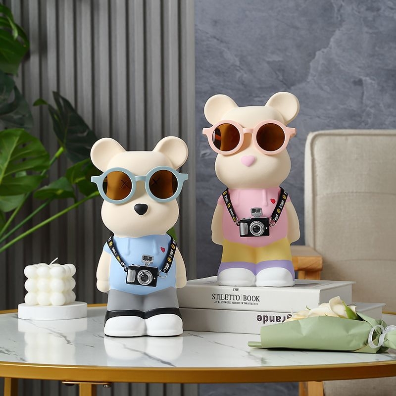 Keraminė meškiuko figūrėlė, nordinio stiliaus dekoras (Medžiaga: keramika; Dovana: asmeninė; Progos: Kalėdos, Gimtadienis)