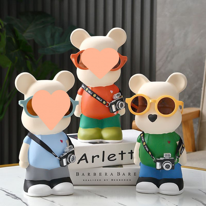 Keraminė meškiuko figūrėlė, nordinio stiliaus dekoras (Medžiaga: keramika; Dovana: asmeninė; Progos: Kalėdos, Gimtadienis)