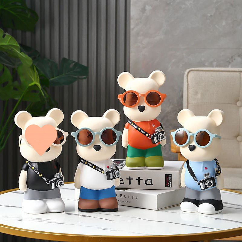 Keraminė meškiuko figūrėlė, nordinio stiliaus dekoras (Medžiaga: keramika; Dovana: asmeninė; Progos: Kalėdos, Gimtadienis)