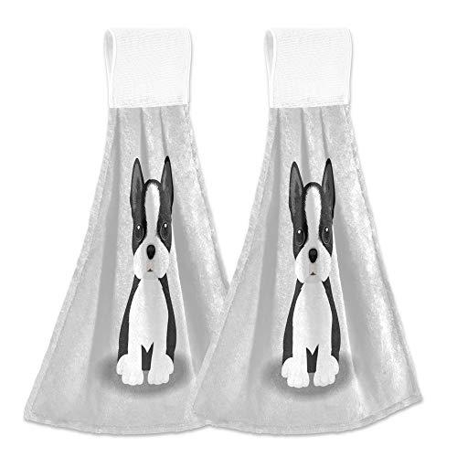 Απορροφητική πετσέτα χεριών με μοτίβο Boston Dog, 150d νήματα, χημικές ίνες, Εκτύπωση, PTX, 200 g+, Patuoxun