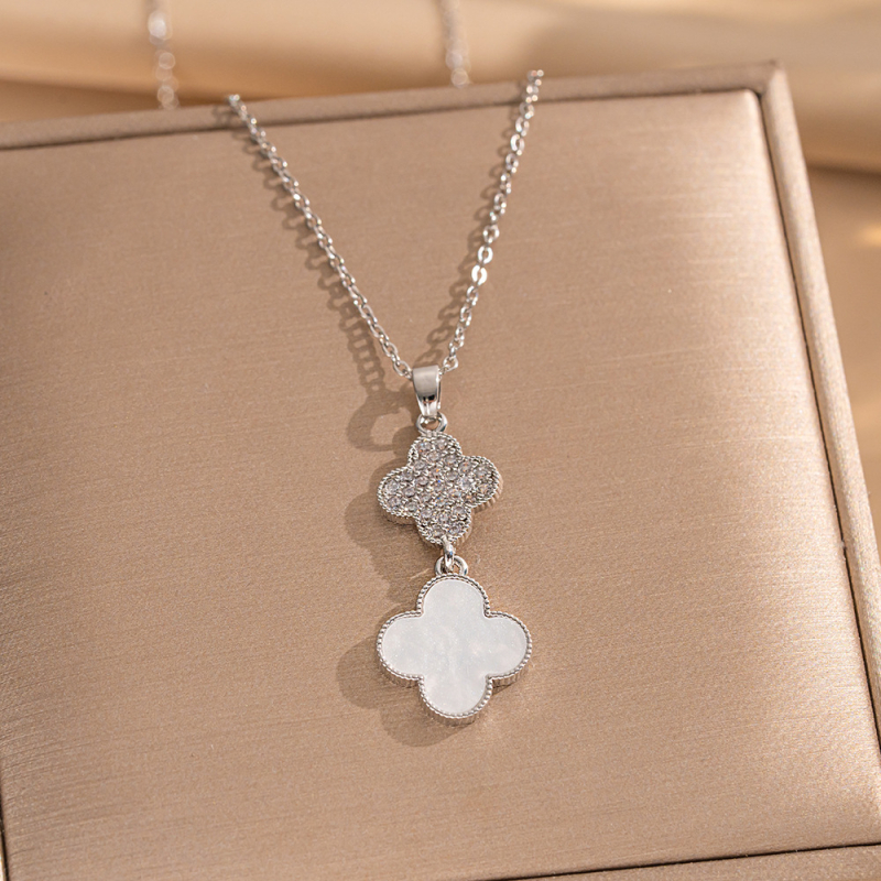 Set de bijuterii geometric: colier și cercei din oțel titan cu acoperire diamantată; lanț O; pandantiv din oțel titan; stil lux ușor.