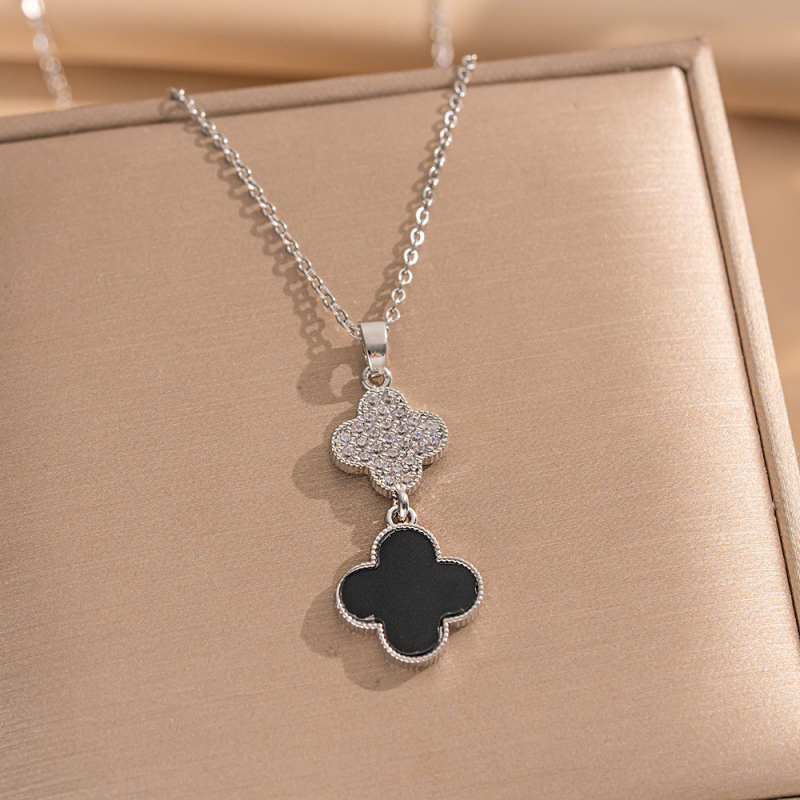 Set de bijuterii geometric: colier și cercei din oțel titan cu acoperire diamantată; lanț O; pandantiv din oțel titan; stil lux ușor.