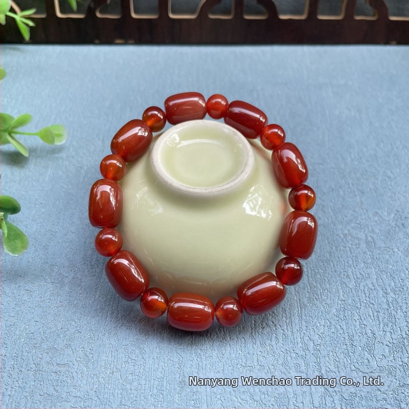 Akatā rokassprādze ar rižu pērļām, ģeometriska forma, dabisks materiāls, karājošās pērles