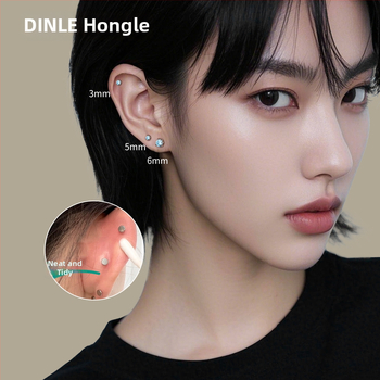 Cercei din oțel de titan cu gheară de dragon și zirconiu, placare electrolitică, design original, brand Dingle, pentru femei