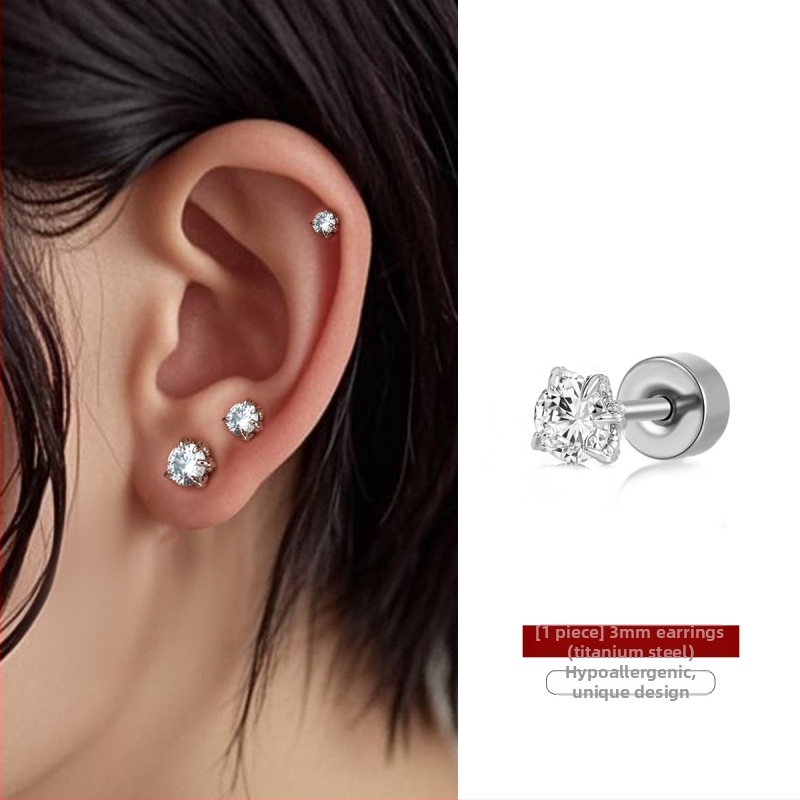 Cercei din oțel de titan cu gheară de dragon și zirconiu, placare electrolitică, design original, brand Dingle, pentru femei