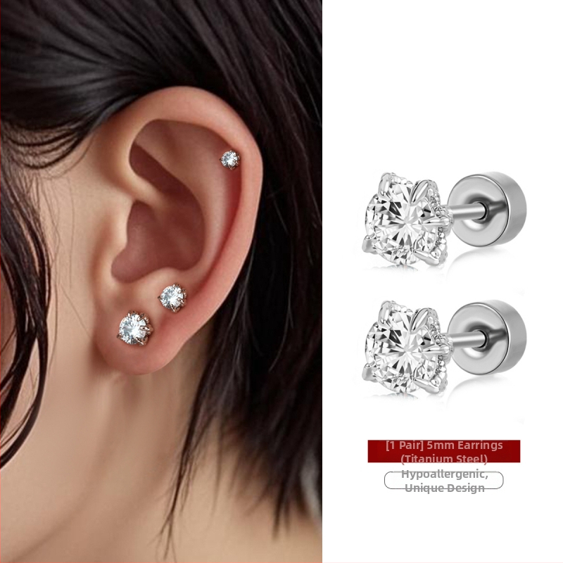 Cercei din oțel de titan cu gheară de dragon și zirconiu, placare electrolitică, design original, brand Dingle, pentru femei