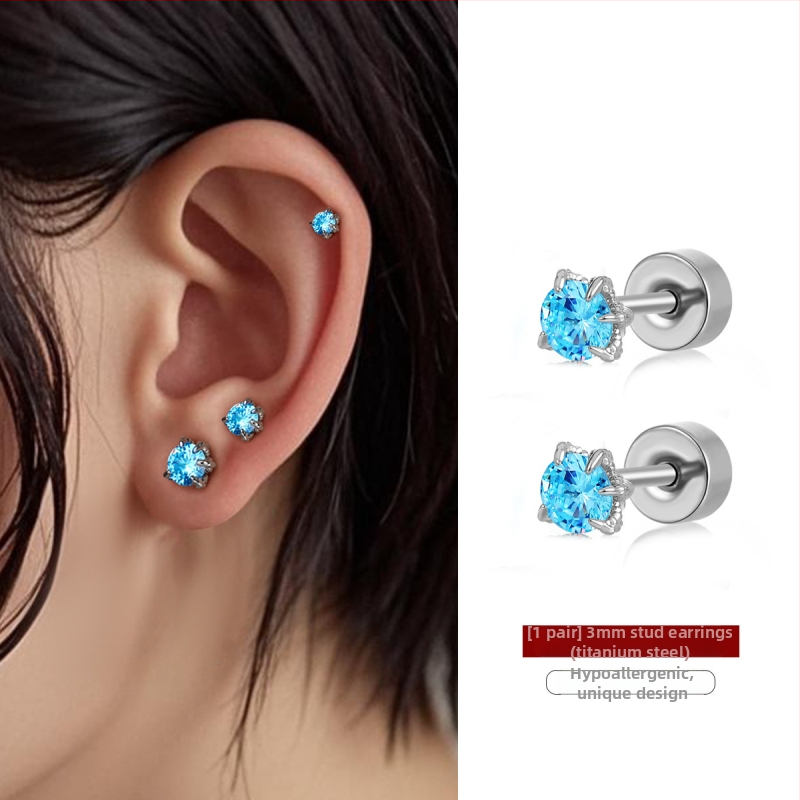 Cercei din oțel de titan cu gheară de dragon și zirconiu, placare electrolitică, design original, brand Dingle, pentru femei