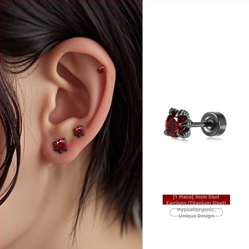 Cercei din oțel de titan cu gheară de dragon și zirconiu, placare electrolitică, design original, brand Dingle, pentru femei