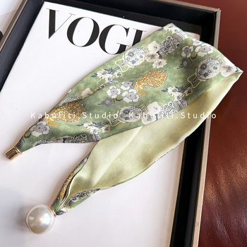 Hosszú kendőnyaklánc gyöngy-mágneszárral – 100% poliészter, termékkód 323zjbpa5, minden évszakhoz