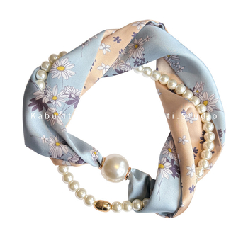 Hosszú kendőnyaklánc gyöngy-mágneszárral – 100% poliészter, termékkód 323zjbpa5, minden évszakhoz