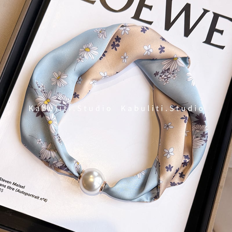 Hosszú kendőnyaklánc gyöngy-mágneszárral – 100% poliészter, termékkód 323zjbpa5, minden évszakhoz