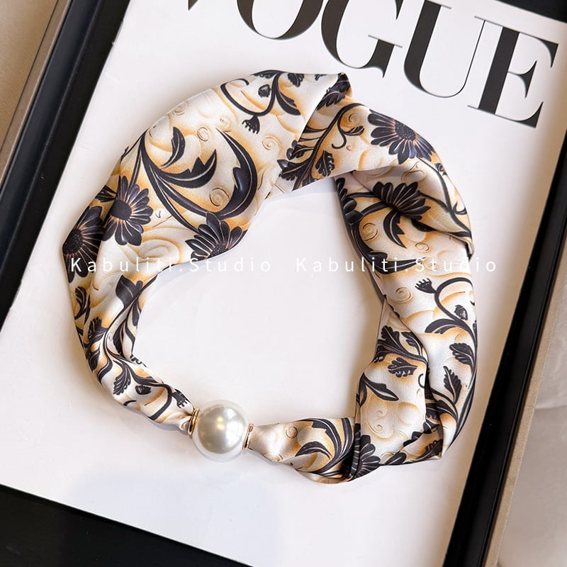 Hosszú kendőnyaklánc gyöngy-mágneszárral – 100% poliészter, termékkód 323zjbpa5, minden évszakhoz