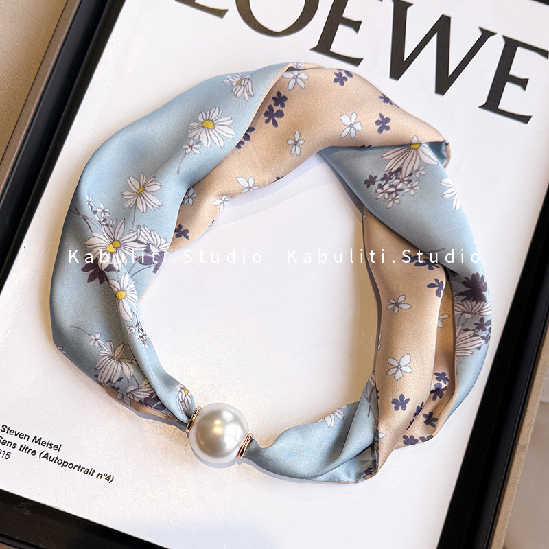 Hosszú kendőnyaklánc gyöngy-mágneszárral – 100% poliészter, termékkód 323zjbpa5, minden évszakhoz