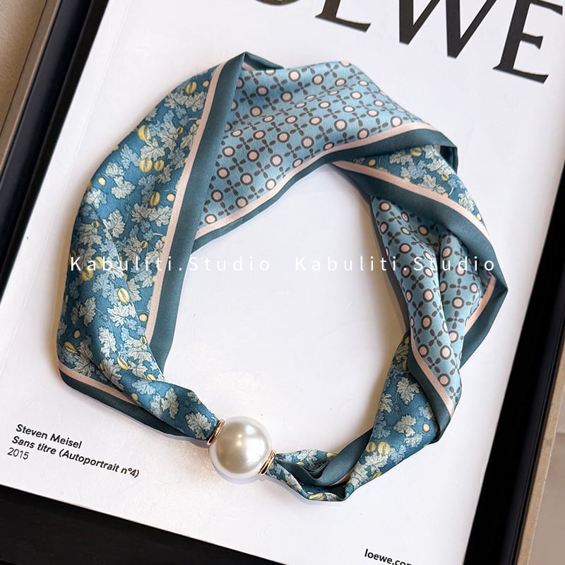 Hosszú kendőnyaklánc gyöngy-mágneszárral – 100% poliészter, termékkód 323zjbpa5, minden évszakhoz