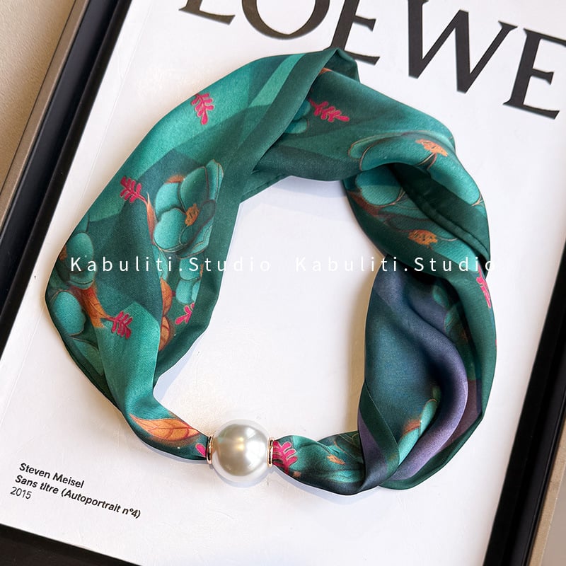 Hosszú kendőnyaklánc gyöngy-mágneszárral – 100% poliészter, termékkód 323zjbpa5, minden évszakhoz