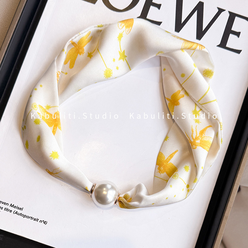 Hosszú kendőnyaklánc gyöngy-mágneszárral – 100% poliészter, termékkód 323zjbpa5, minden évszakhoz