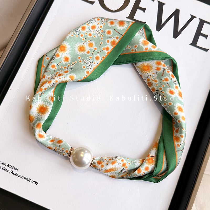 Hosszú kendőnyaklánc gyöngy-mágneszárral – 100% poliészter, termékkód 323zjbpa5, minden évszakhoz