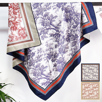Dvostrano otisnuti svilenkasti kvadratni šal — 100% svila, twill tkanina, podrijetlo Hangzhou, originalni dizajn