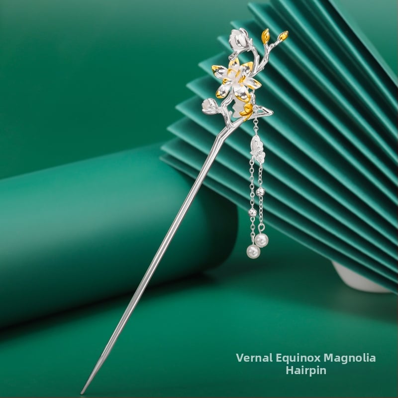 Matu sprādze no vara, nacionālā stila, ziedu motīvs, elektroplatinga pārklājums, izcelsme Shantwei