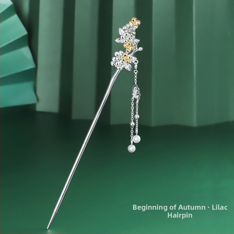 Matu sprādze no vara, nacionālā stila, ziedu motīvs, elektroplatinga pārklājums, izcelsme Shantwei