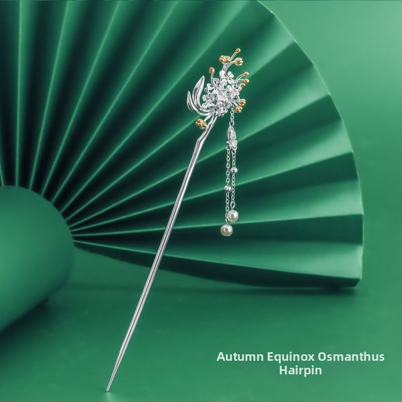 Matu sprādze no vara, nacionālā stila, ziedu motīvs, elektroplatinga pārklājums, izcelsme Shantwei