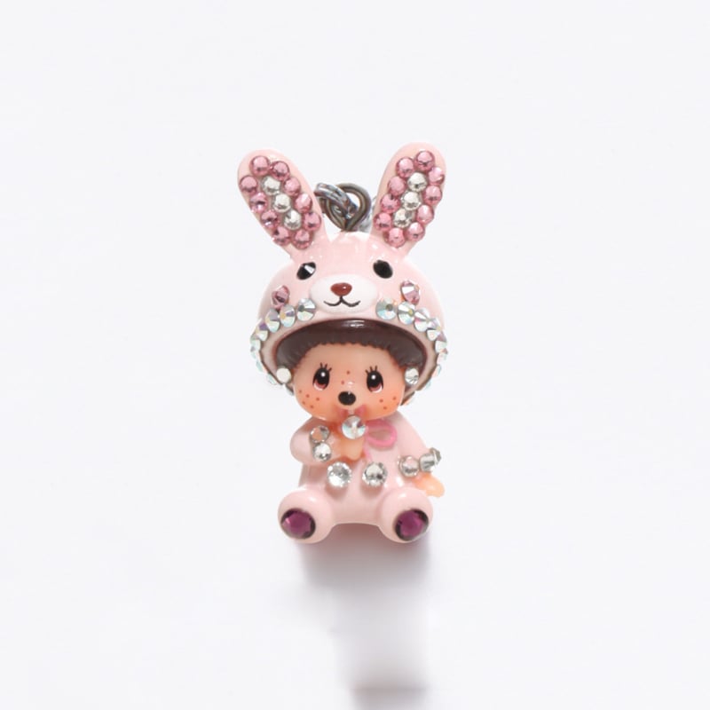 Colier Monchhichi cu design de desene animate, aliaj de zinc, lanț încrucișat, pandantiv din aliaj