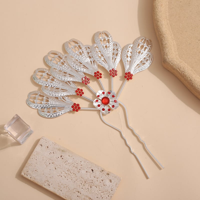 Дамска фиба за коса в етнически стил, сплав с позлатяване