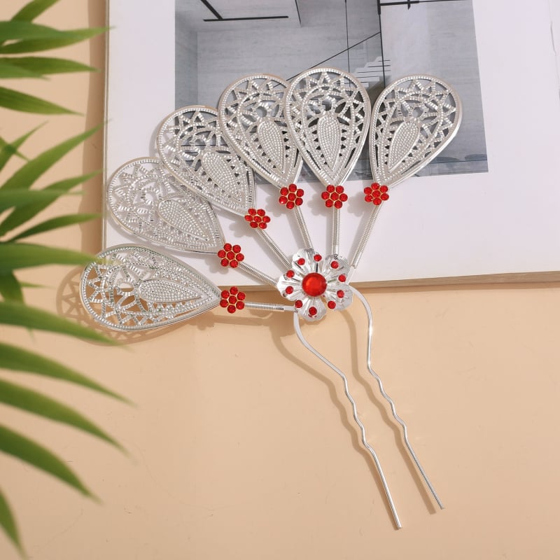 Дамска фиба за коса в етнически стил, сплав с позлатяване