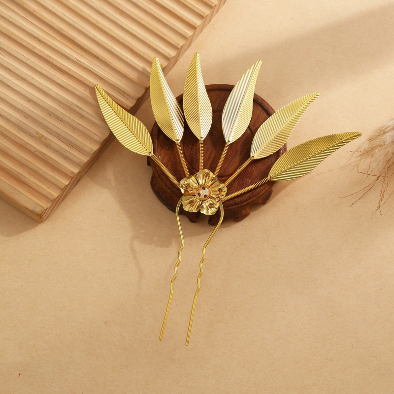 Дамска фиба за коса в етнически стил, сплав с позлатяване