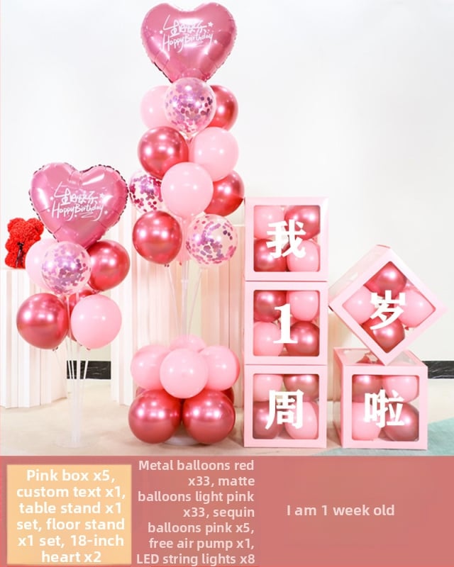 Fundal din baloane din latex, formă rotundă, pentru prima aniversare a copilului