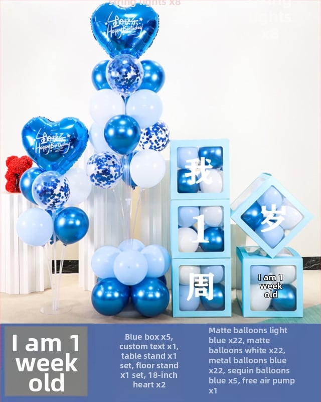 Fundal din baloane din latex, formă rotundă, pentru prima aniversare a copilului