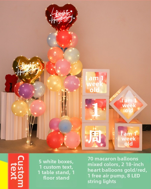 Fundal din baloane din latex, formă rotundă, pentru prima aniversare a copilului