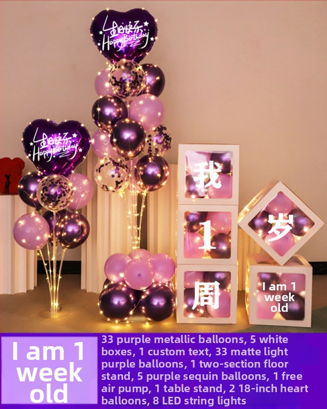 Fundal din baloane din latex, formă rotundă, pentru prima aniversare a copilului