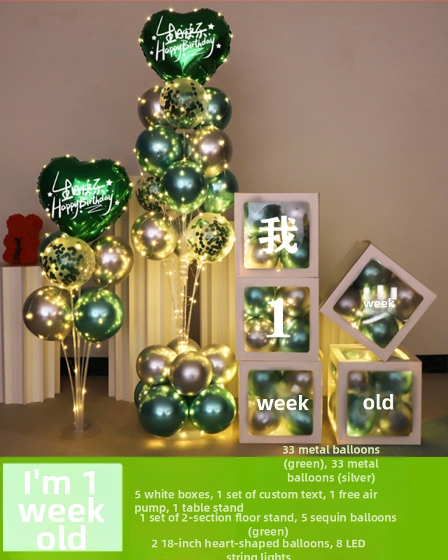 Fundal din baloane din latex, formă rotundă, pentru prima aniversare a copilului