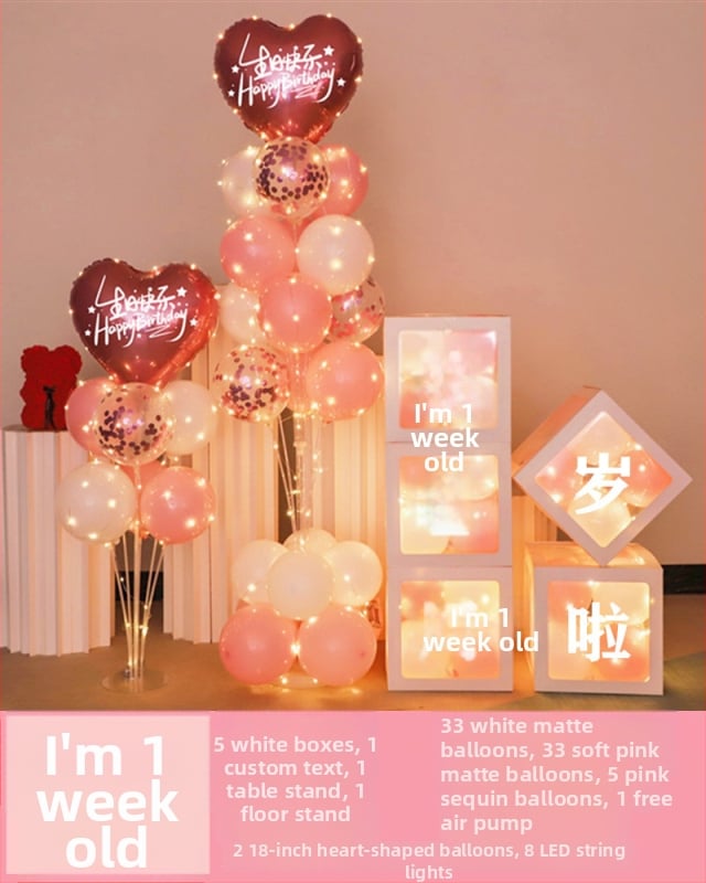 Fundal din baloane din latex, formă rotundă, pentru prima aniversare a copilului