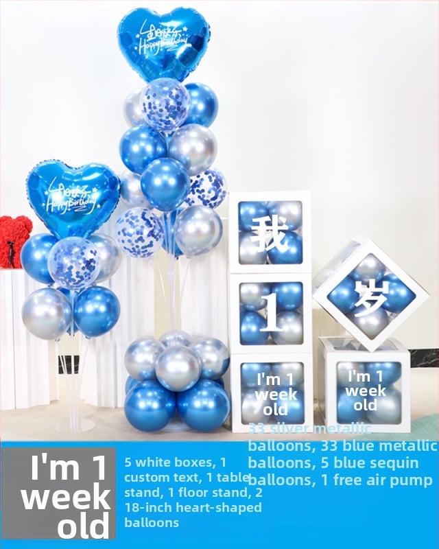 Fundal din baloane din latex, formă rotundă, pentru prima aniversare a copilului