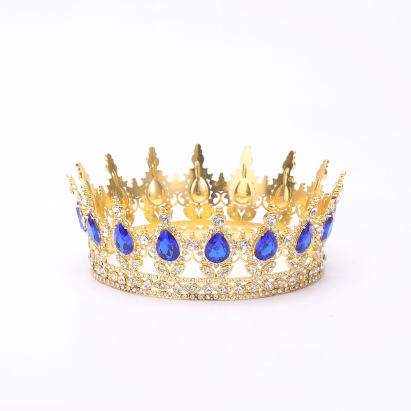 Корона за глава от сплав с Rhinestone кристали, позлатена или посребрена обработка, електроплакиране – дамски стил