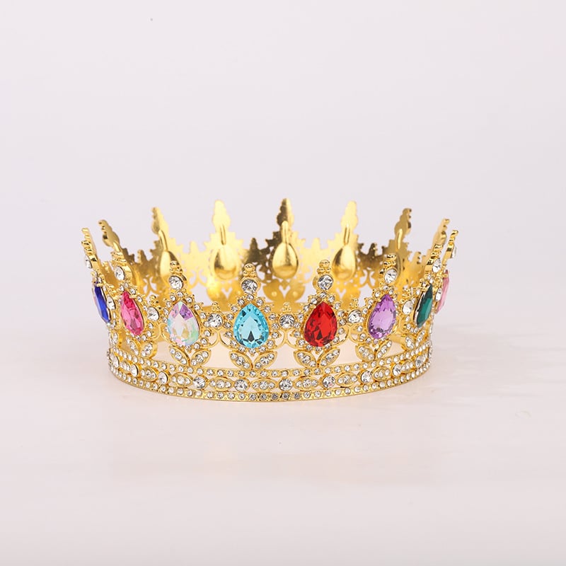 Корона за глава от сплав с Rhinestone кристали, позлатена или посребрена обработка, електроплакиране – дамски стил