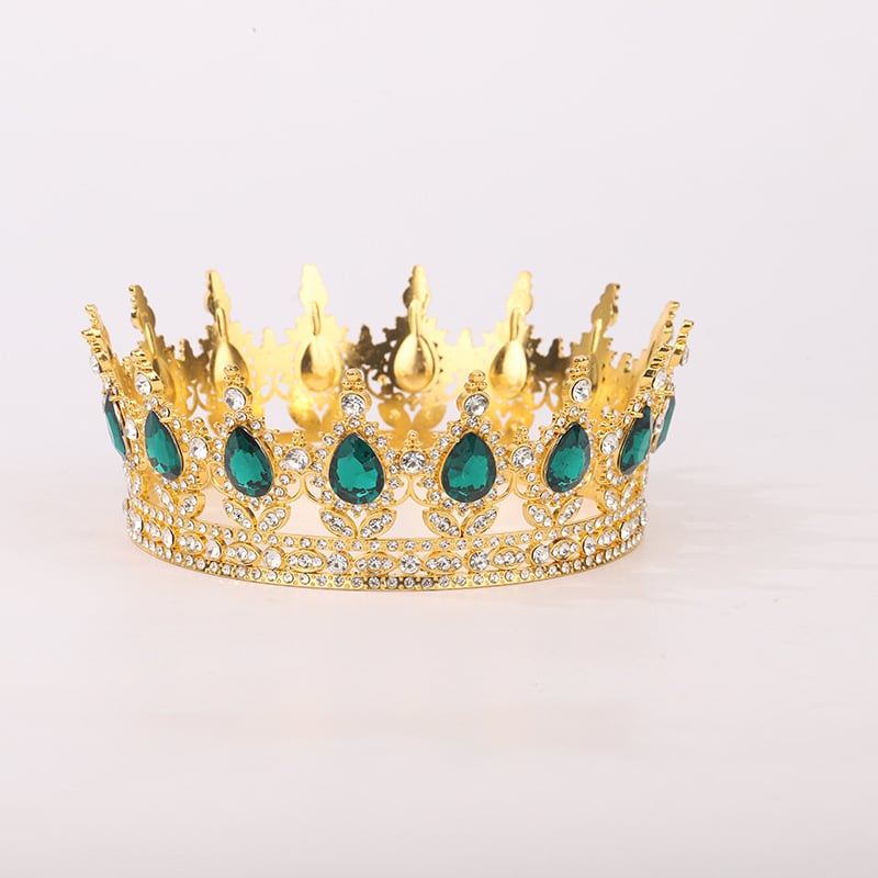 Корона за глава от сплав с Rhinestone кристали, позлатена или посребрена обработка, електроплакиране – дамски стил