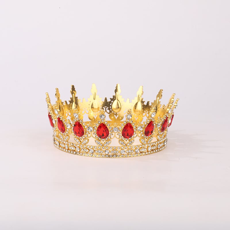 Корона за глава от сплав с Rhinestone кристали, позлатена или посребрена обработка, електроплакиране – дамски стил