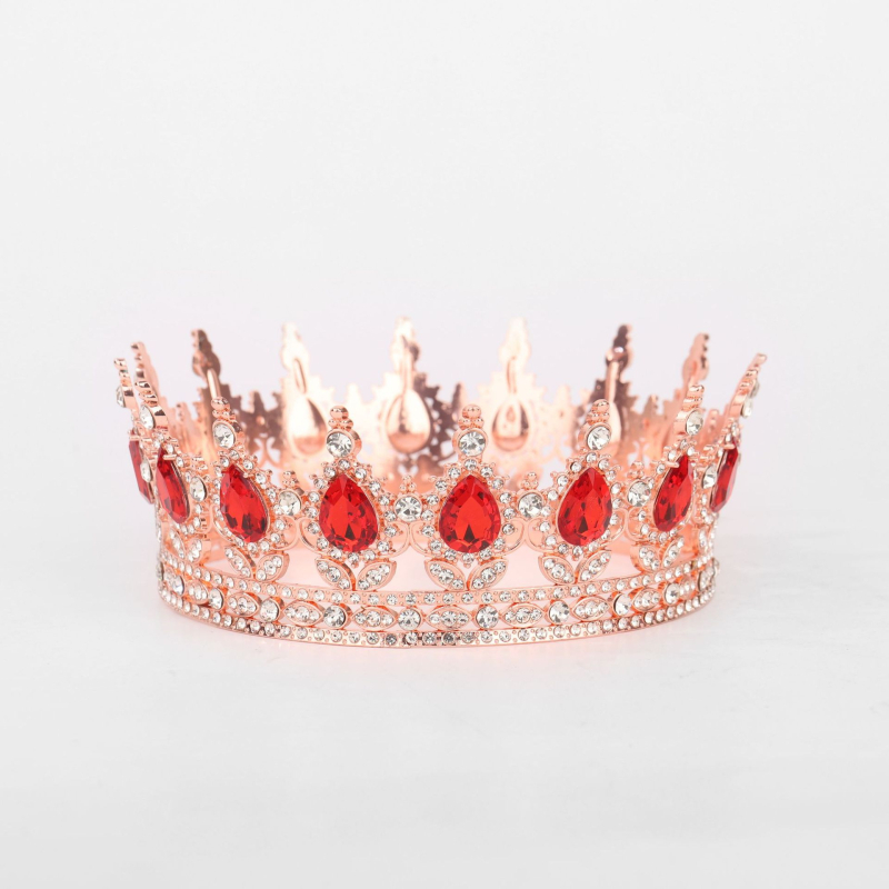 Корона за глава от сплав с Rhinestone кристали, позлатена или посребрена обработка, електроплакиране – дамски стил