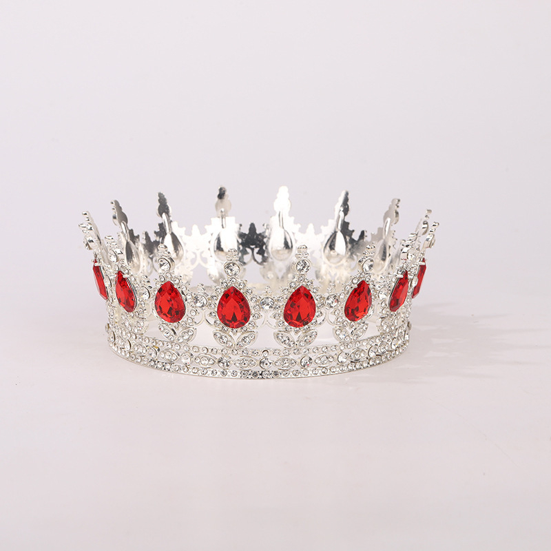 Корона за глава от сплав с Rhinestone кристали, позлатена или посребрена обработка, електроплакиране – дамски стил