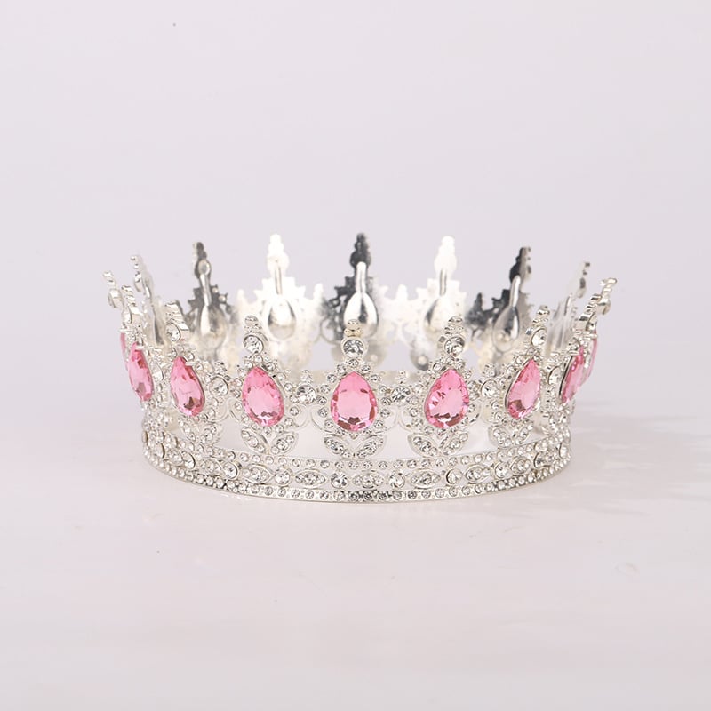 Корона за глава от сплав с Rhinestone кристали, позлатена или посребрена обработка, електроплакиране – дамски стил