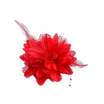 Аксесоар за глава, ръчно изработен от мрежеста тъкан с перли и пера, щипка за коса Duckbill, стил Fresh and Sweet