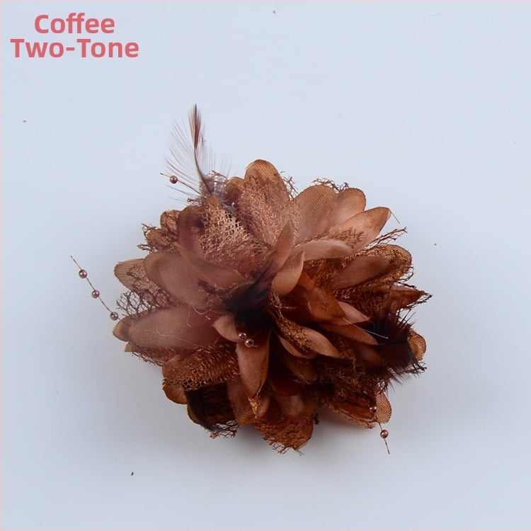 Аксесоар за глава, ръчно изработен от мрежеста тъкан с перли и пера, щипка за коса Duckbill, стил Fresh and Sweet