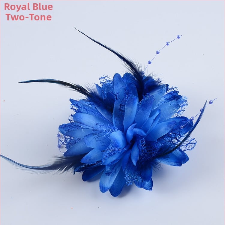 Аксесоар за глава, ръчно изработен от мрежеста тъкан с перли и пера, щипка за коса Duckbill, стил Fresh and Sweet