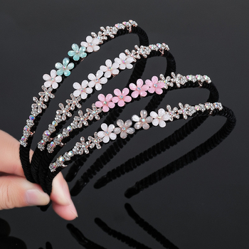 Корейски стил лента за коса от смола с инкрустирани цинкови сплави и електроплатирано покритие