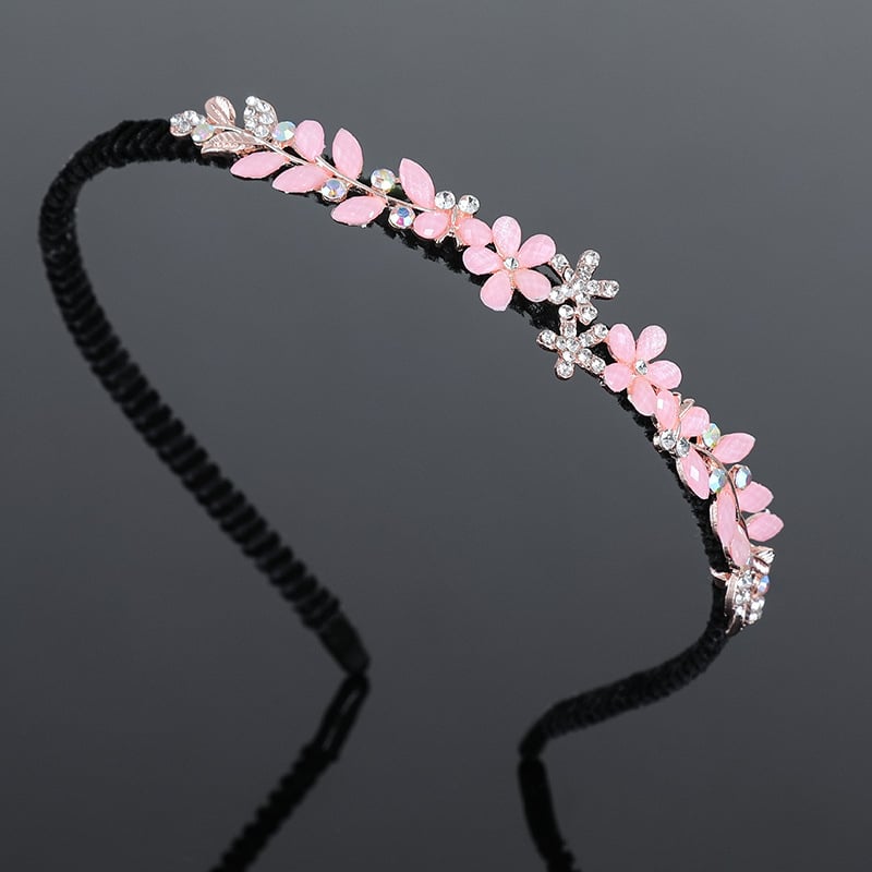 Корейски стил лента за коса от смола с инкрустирани цинкови сплави и електроплатирано покритие