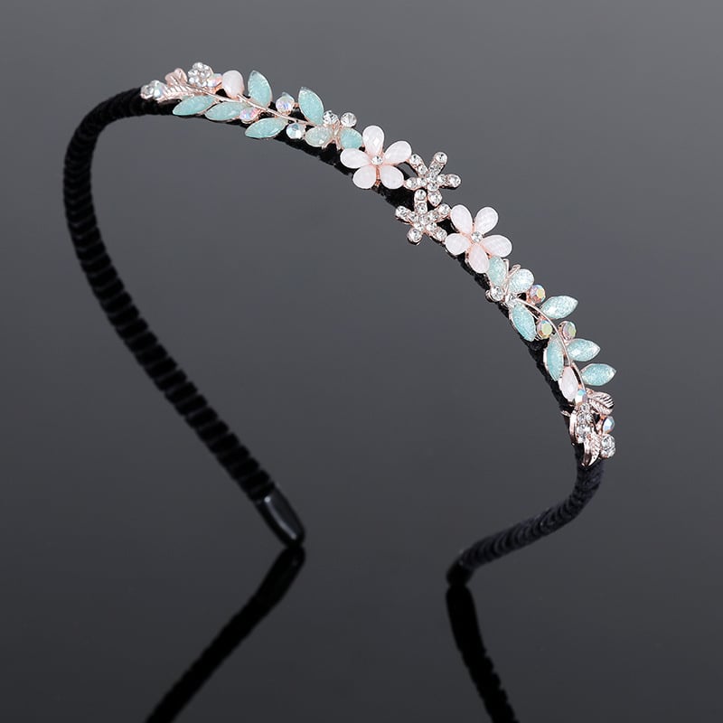 Корейски стил лента за коса от смола с инкрустирани цинкови сплави и електроплатирано покритие